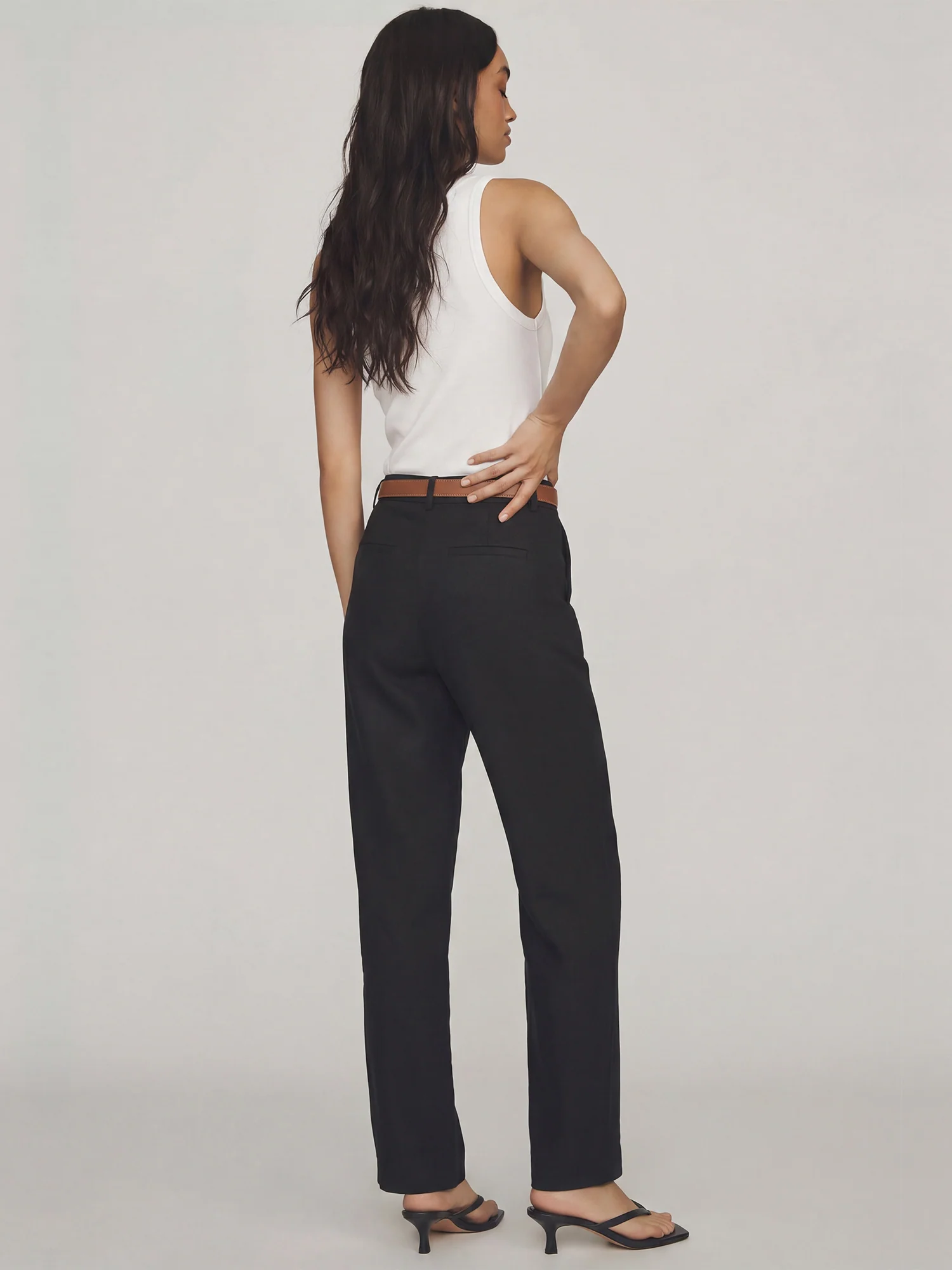 Straight Leg Linen Blend Pants - Image 3