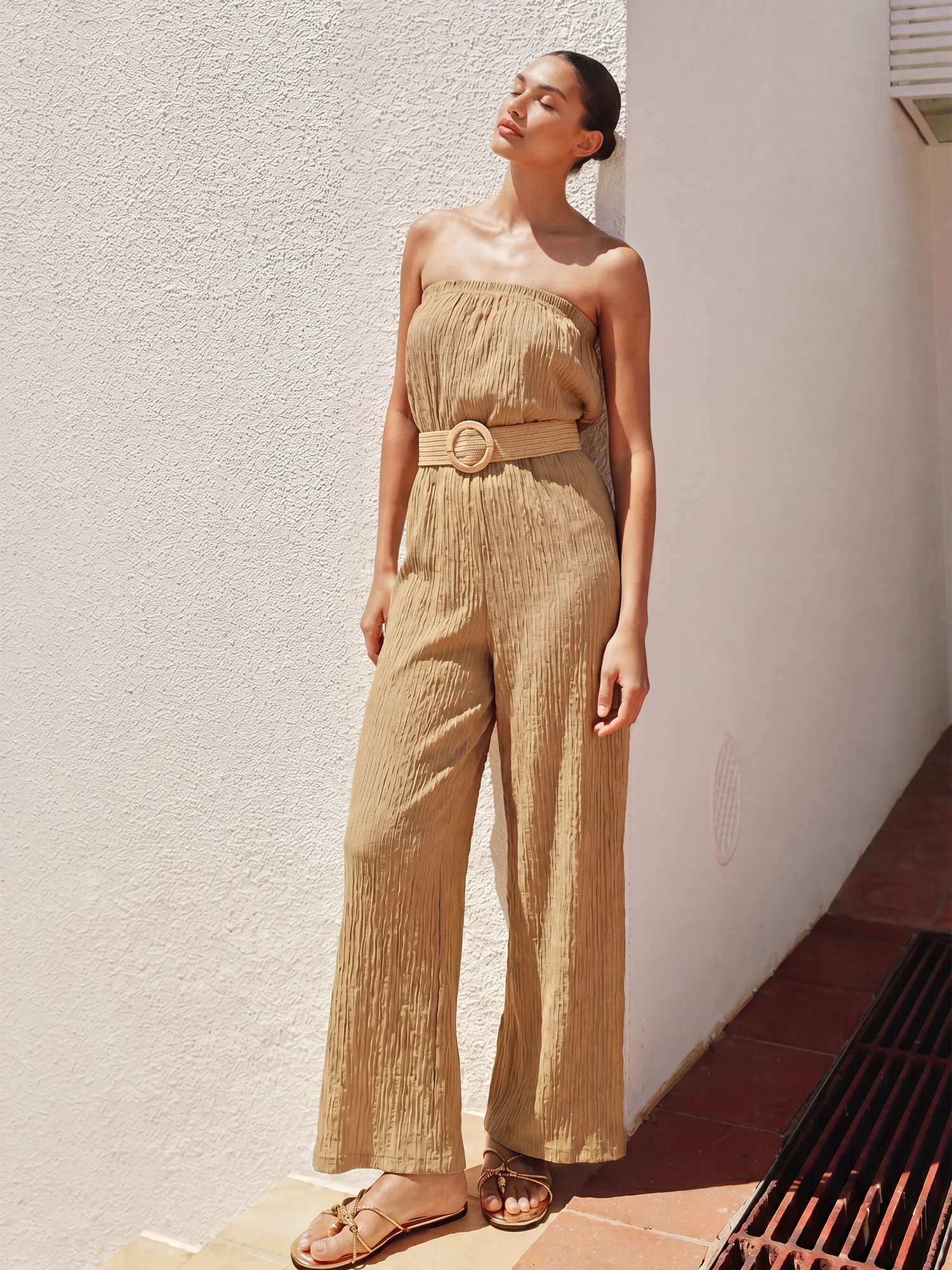 Strapless Belted Jumpsuit - Image 5