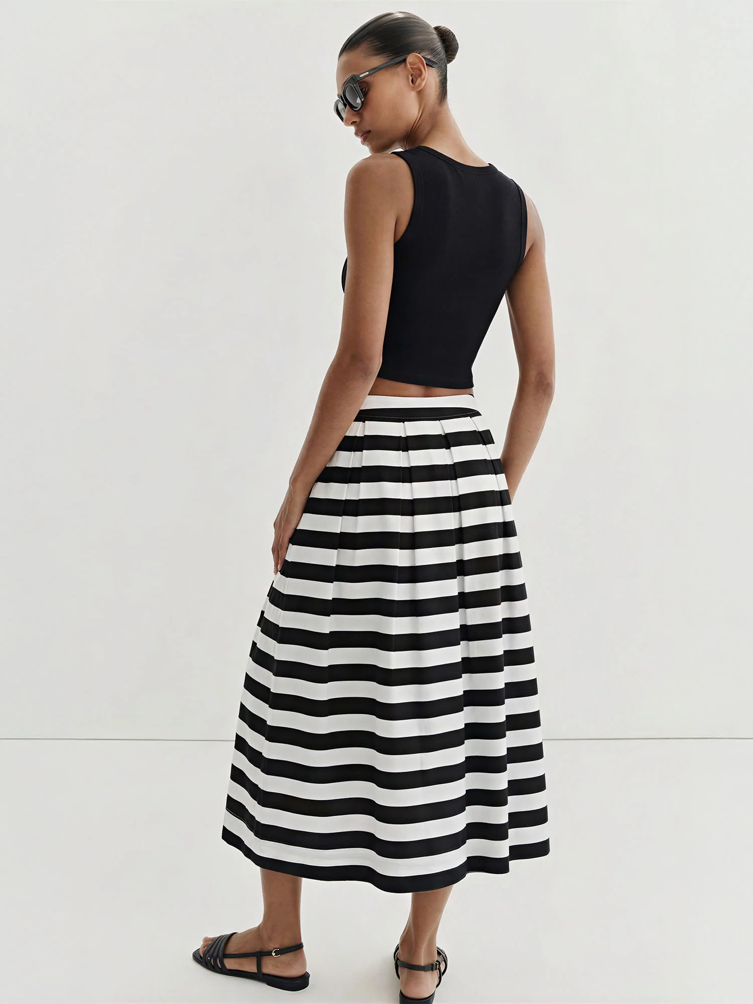 Stripe A Line Midi Skirt - Image 4