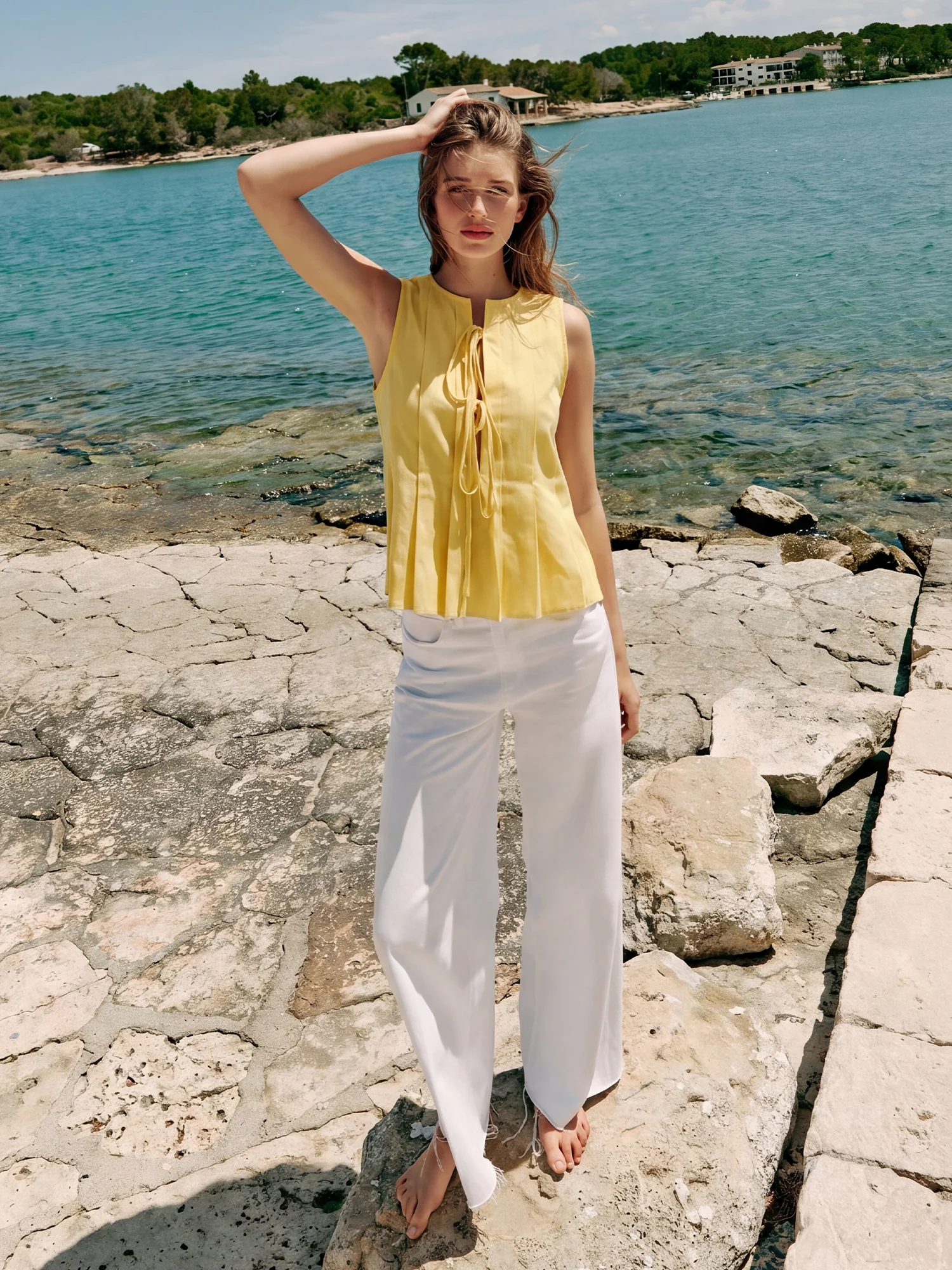 Tie Bodice Flowy Blouse - Image 2