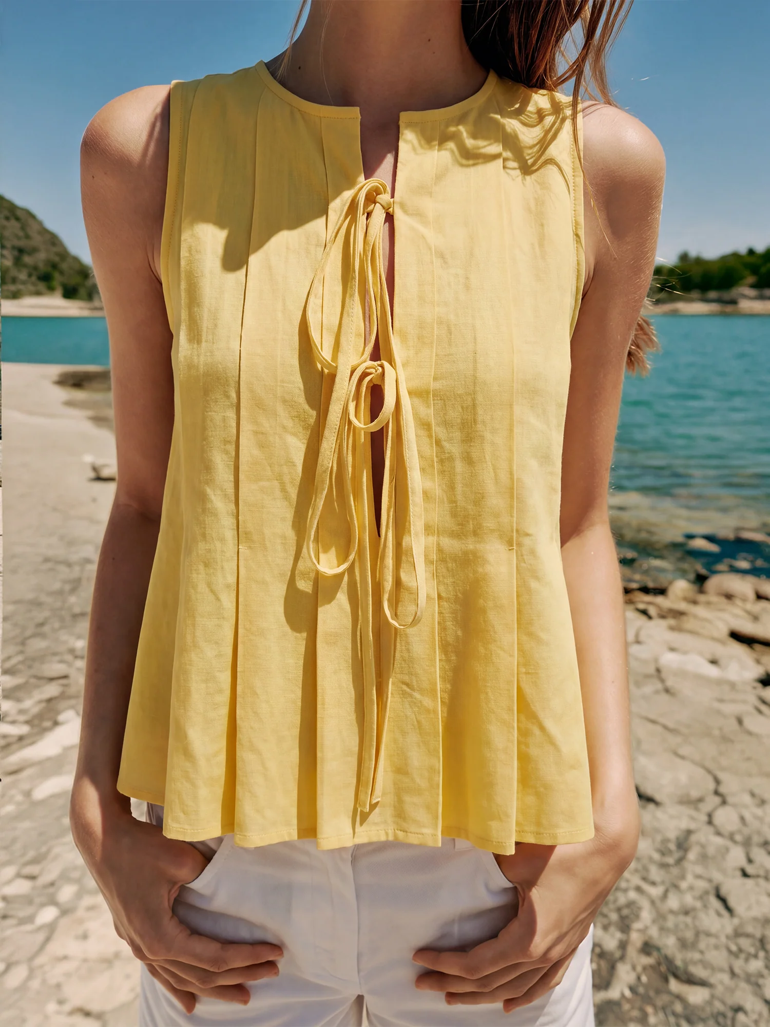 Tie Bodice Flowy Blouse - Image 3