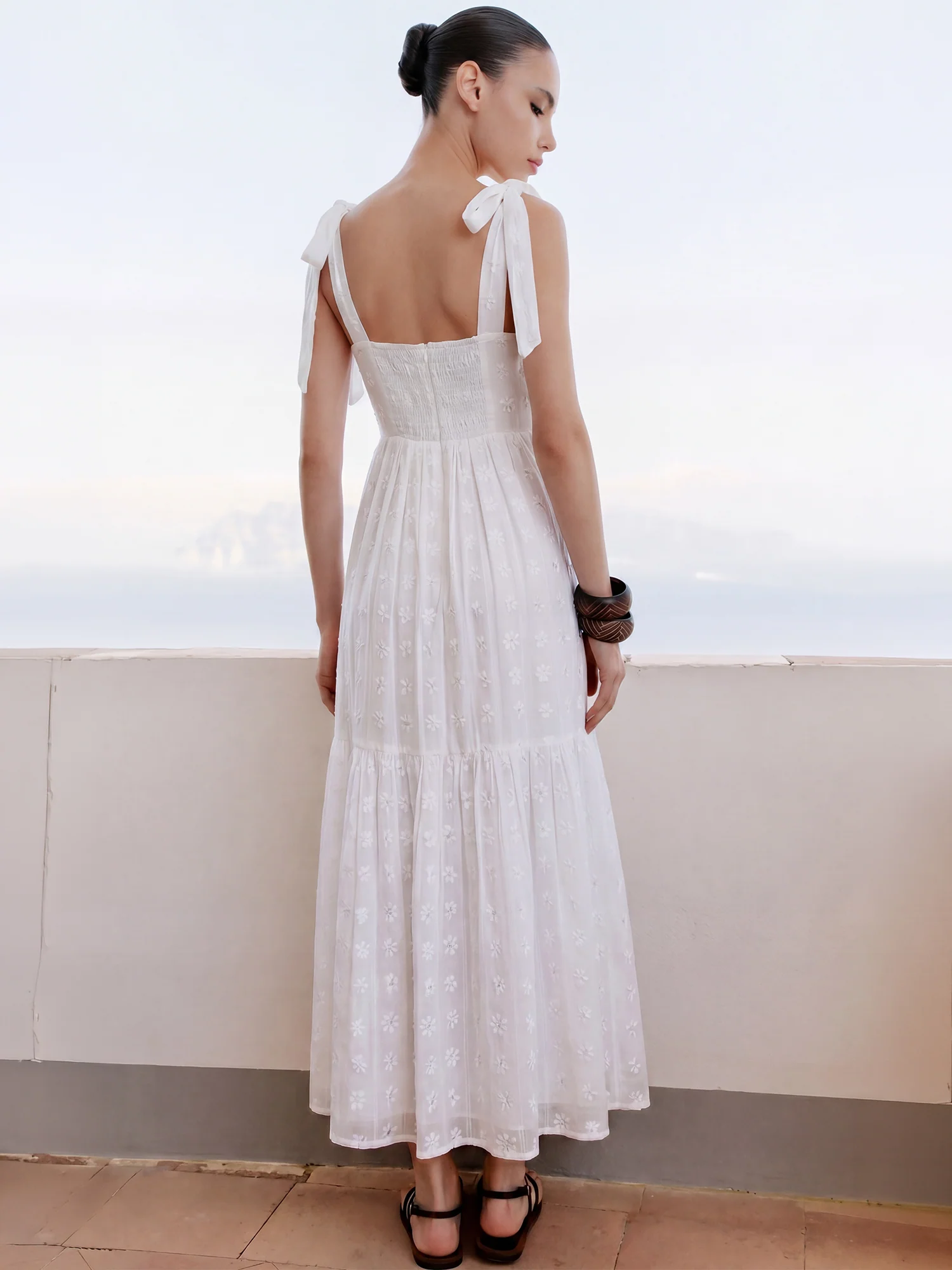 Tie Sleeve Floral Midi Dress - Image 3
