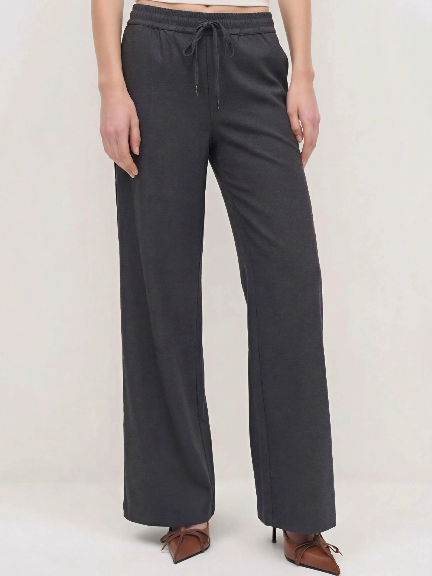 Tie Waist Pull On Suting Pants - Image 8