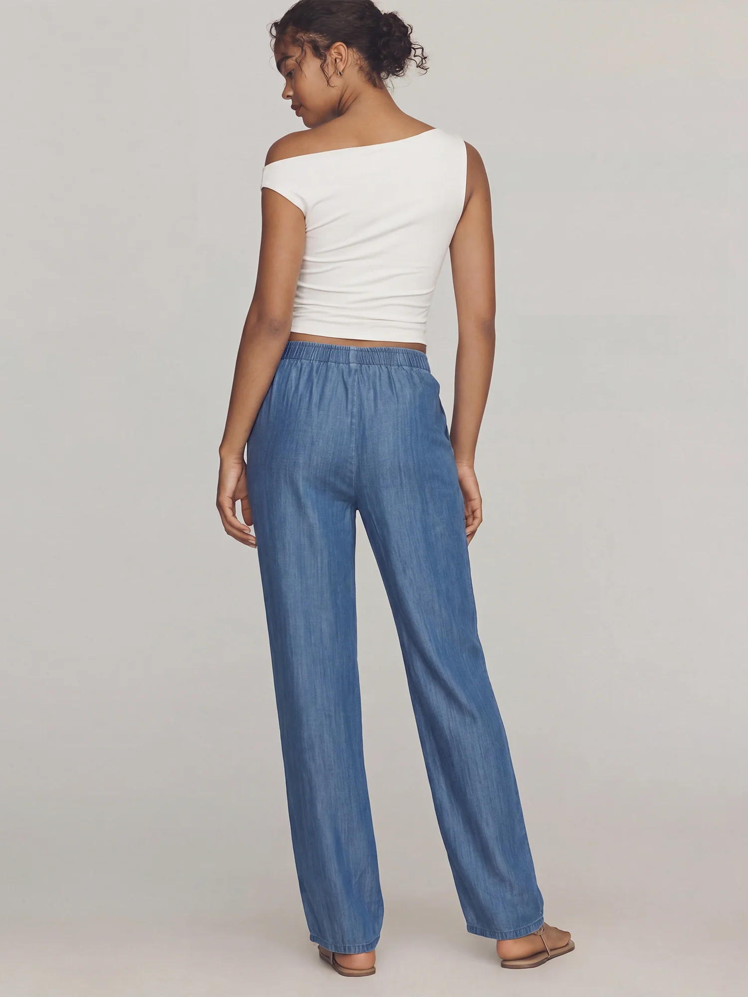 Tie Waist Tencel Flowy Pant - Image 7