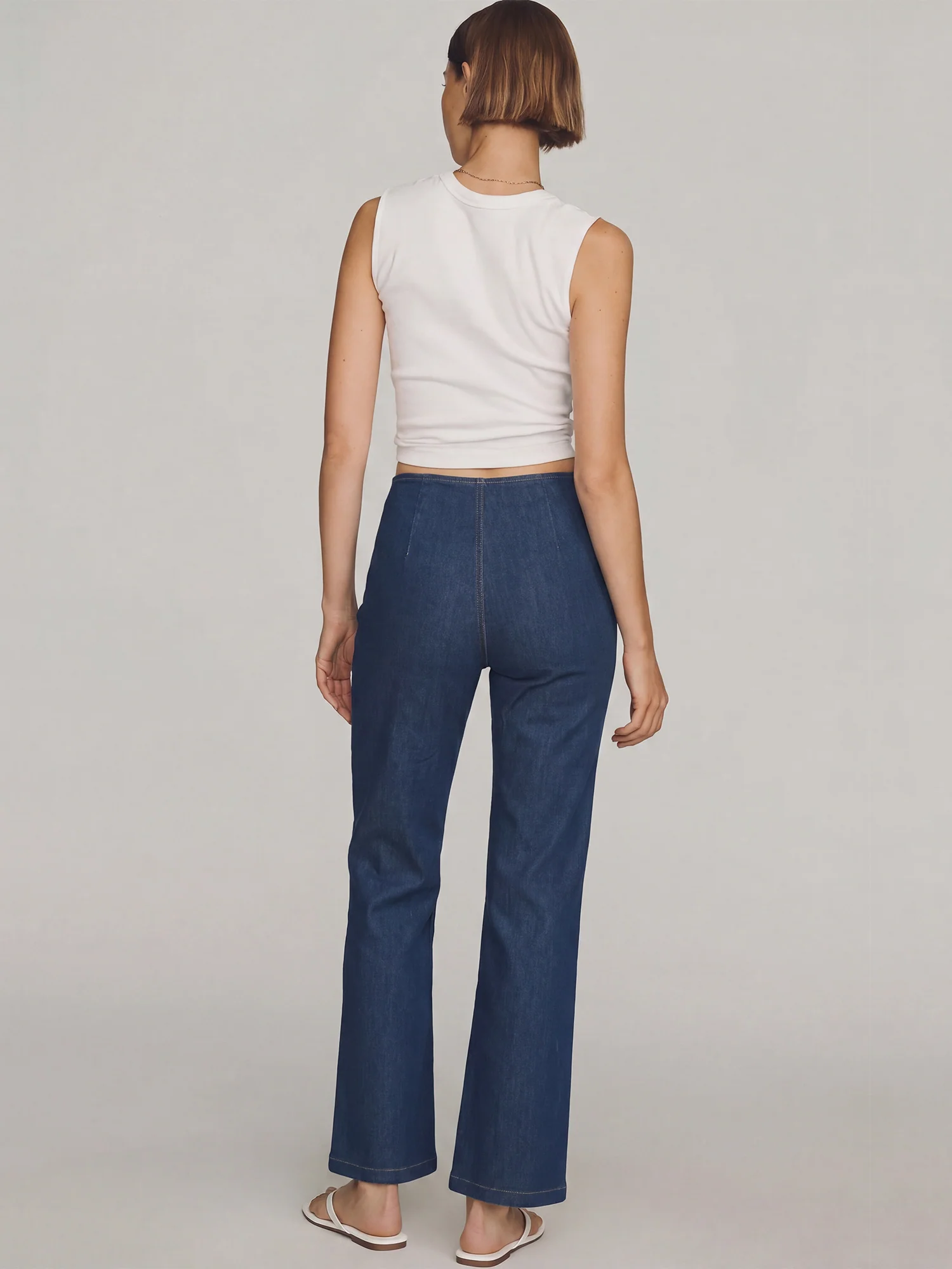Two Pocket Zipper Front Bootcut Stretch Pants - Image 4